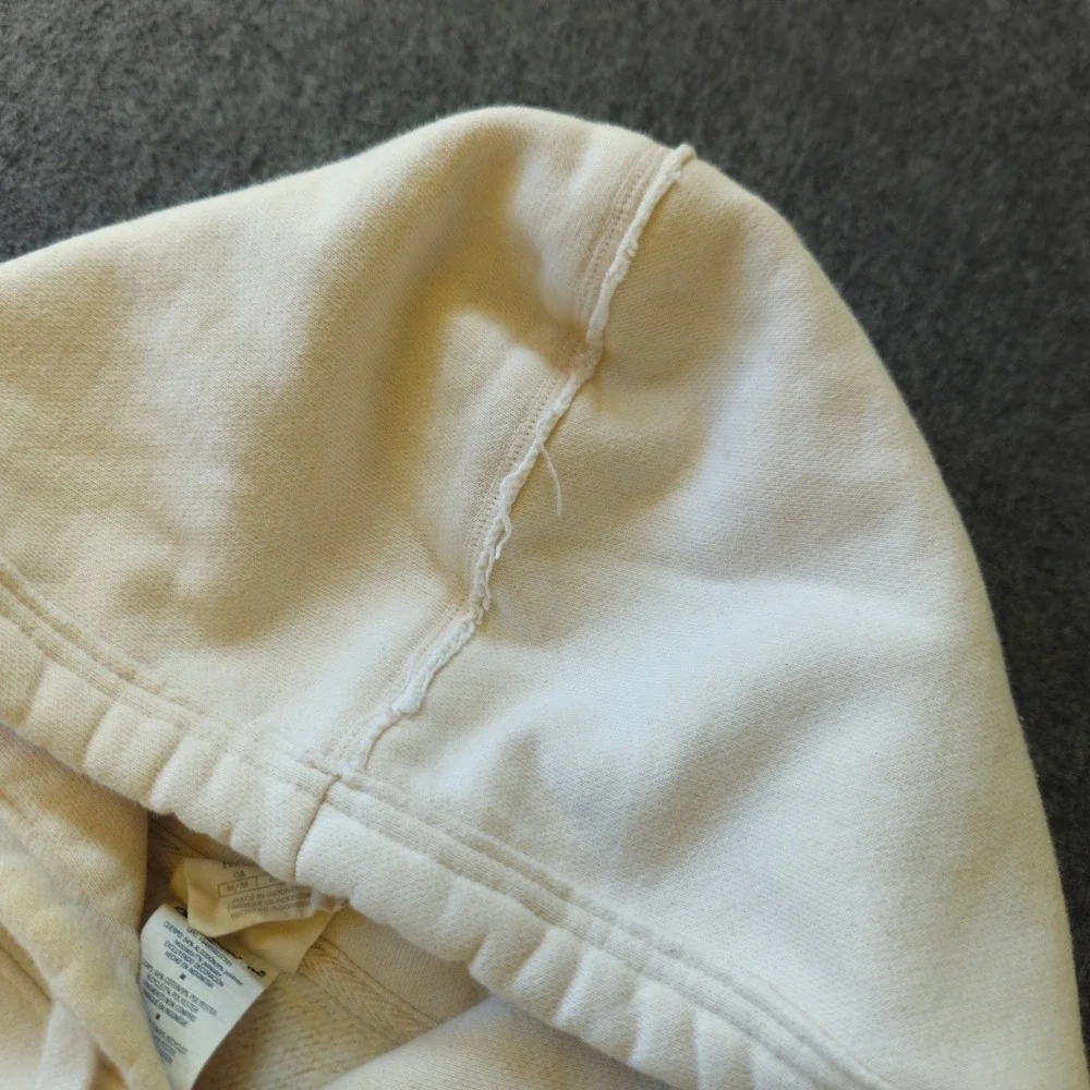 Champion Reverse Weave Natural State Hoodie Size Medium Raw Seam EUC Heavyweight